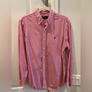 Mens polo Ralph Lauren size med casual button down. Red